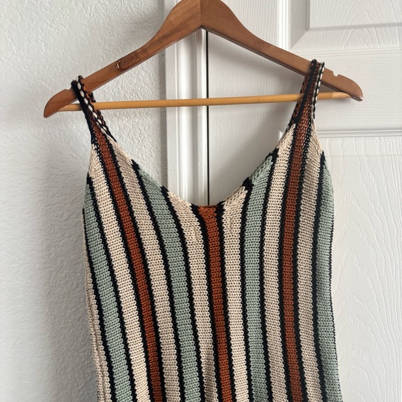Jenn Lee Striped Fringe Beach  Knit Dress Size M/L - Picture 2 of 5